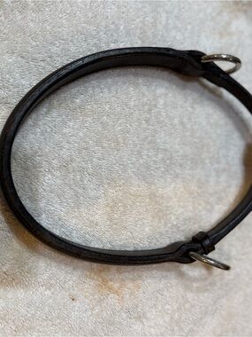 Equestrian Bridle work Nose strap brown leather w/ Metal Rings